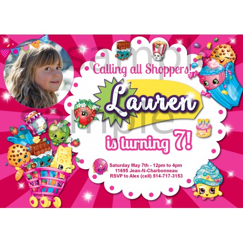 Shopkins birthday invitation,Shopkins invitation,(006s)